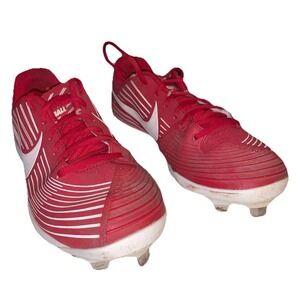 NIKE Hyperdiamond 3 Pro Metal Softball Cleats Unisex Sz Womens 9.5 Red